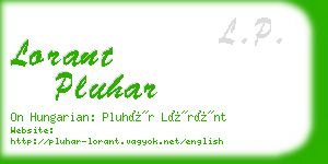 lorant pluhar business card